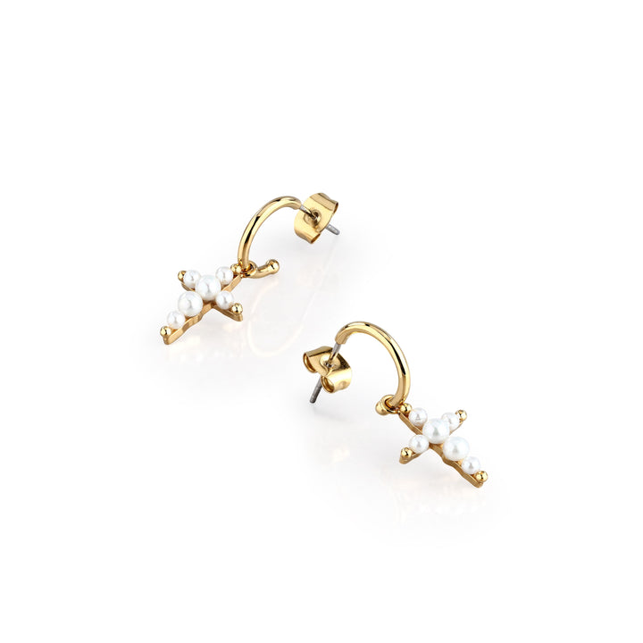 Дамски обеци от стомана с перли. J19AWC24