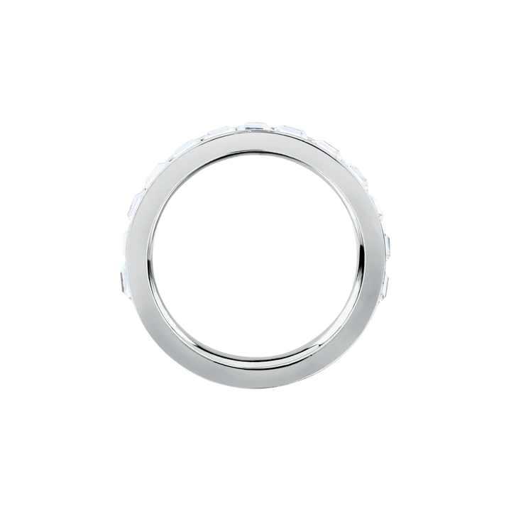Дамски пръстен Karl Lagerfeld Crystals, полирана сребриста халка с инкрустация от кристали – модел KLAYC51012, изглед отгоре