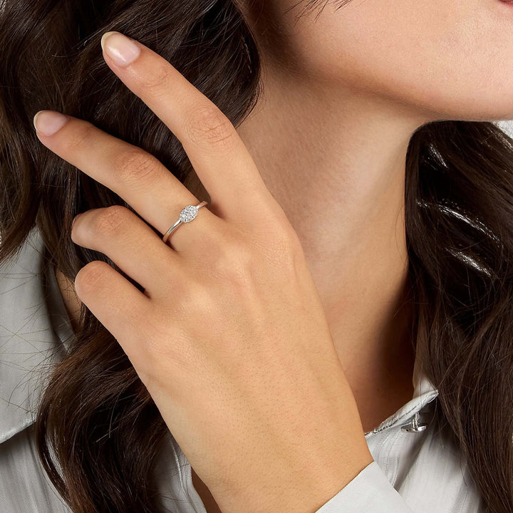 Сребърен дамски пръстен от Morellato Pave - SAZB13 с инкрустирани циркони.