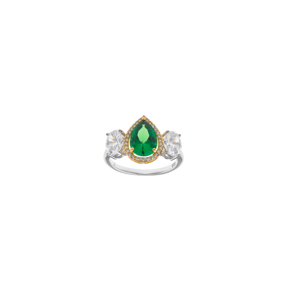 Дамски сребърен пръстен от Salvatore plata 136S0442 с инкрустирани цирконии.