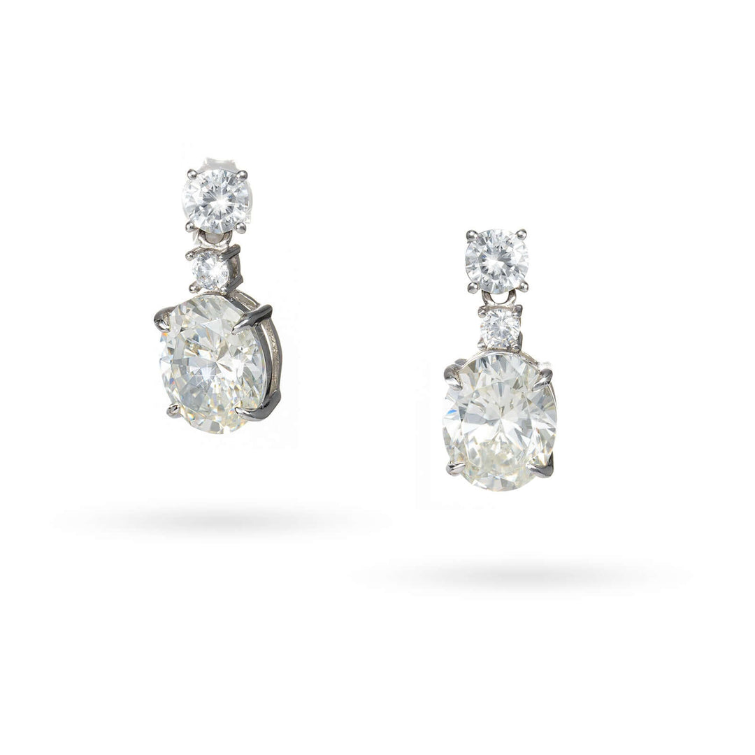 Дамски елегантни сребърни обеци с циркони. Senso Silver