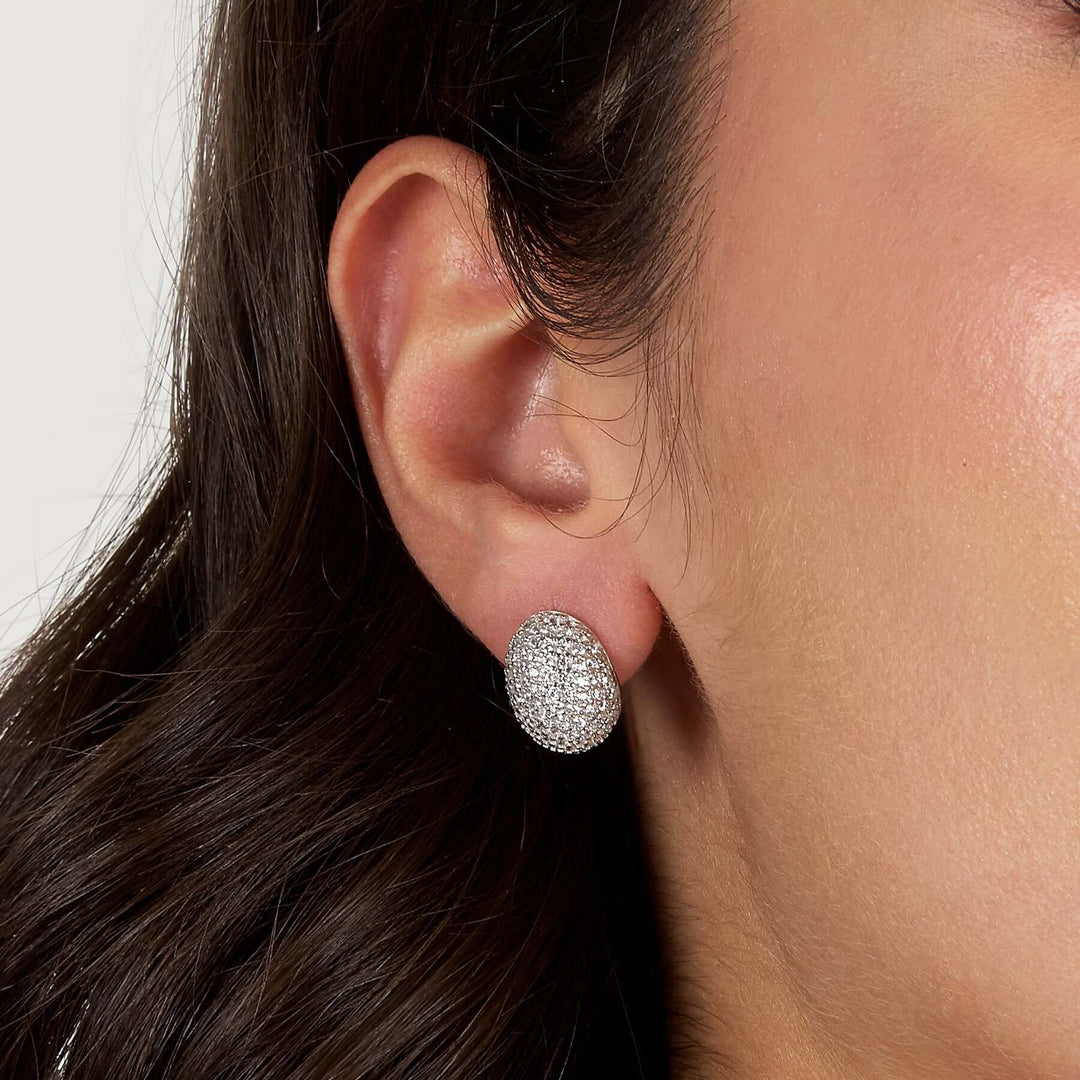  Дамски сребърни обеци Morellato Pave SAZB16 с инкрустирани фини циркони.