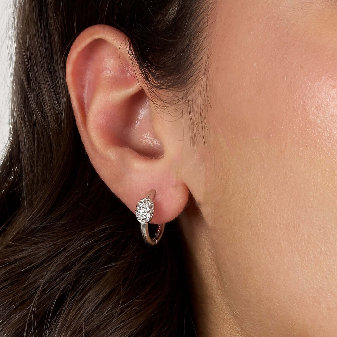 Дамски сребърни обеци халки от Morellato Pave SAZB18.