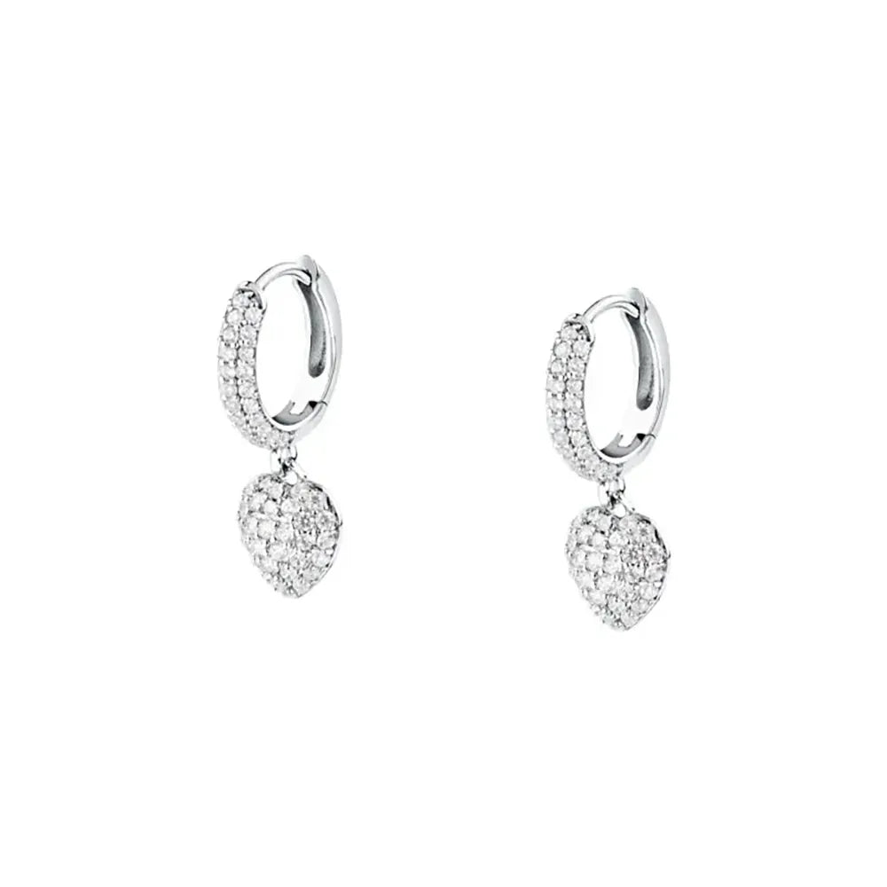 Дамски сребърни обеци Morellato Nobile с родиево покритие и бели циркони