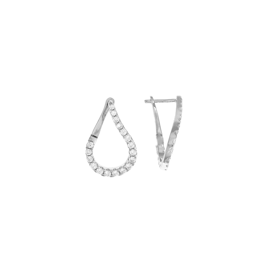 Дамски сребърни обеци с инкрустирани Циркони. 252A0052 Salvatore plata