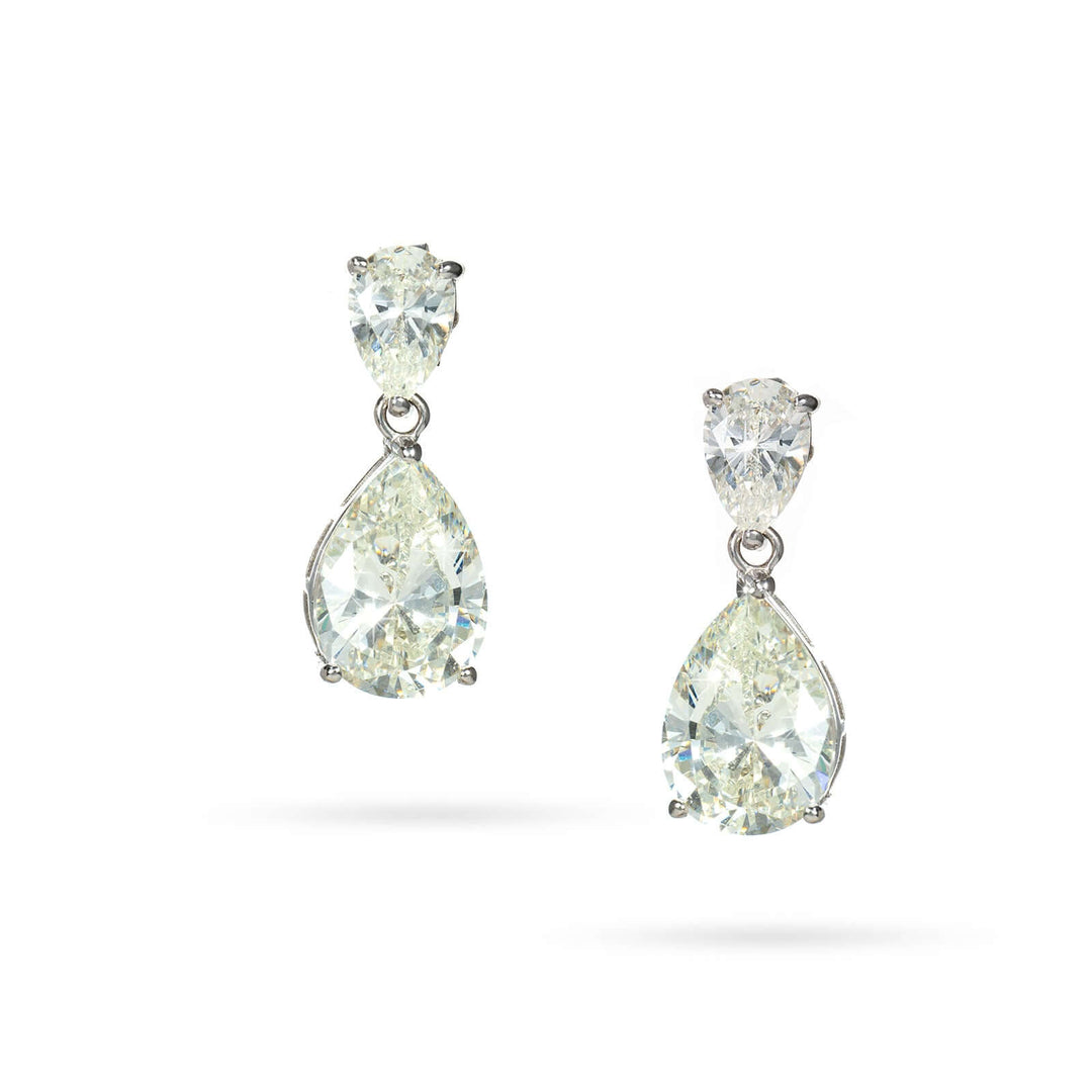 Сребърни обеци с капковидни Циркони. RE1377
