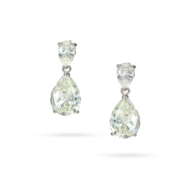 Сребърни обеци с капковидни Циркони. RE1377
