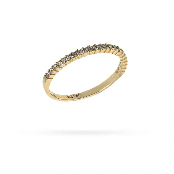 Дамска златна халка с инкрустирани циркони. DR775