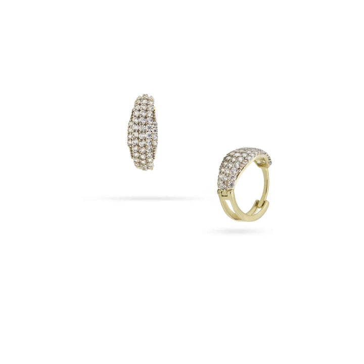 Дамски златни обеци халки с инкрустирани Циркони. DE2381