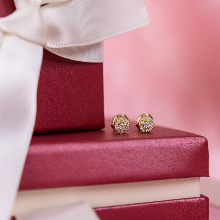 Дамски златни обеци на винт от злато 14к. DE2389 Senso Gold