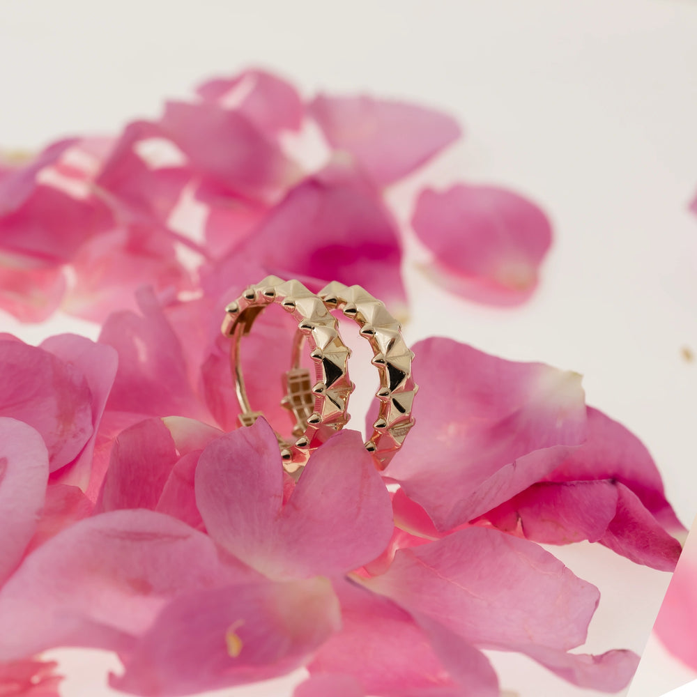 Дамски златни обеци топ халки DE2404