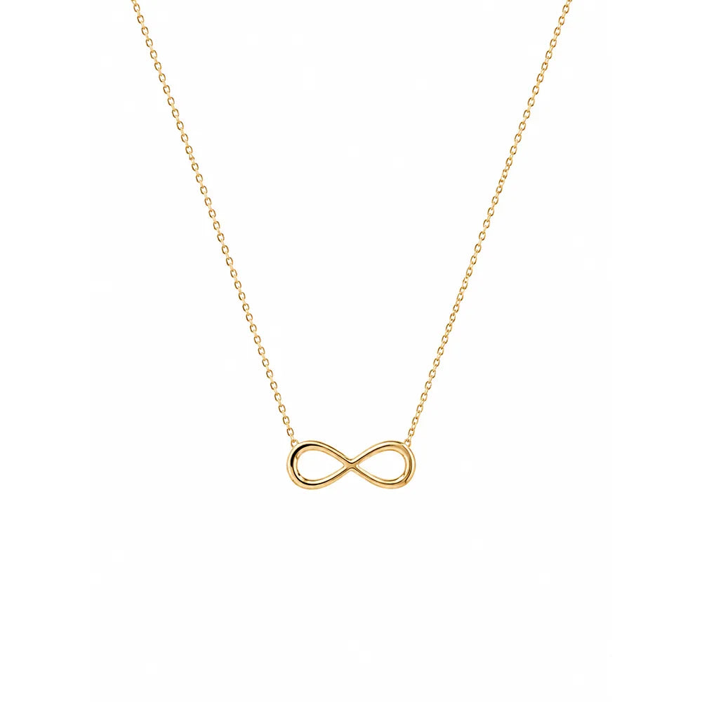 Дамско колие безкрайност от жълто злато 14K Senso Gold на бял фон
