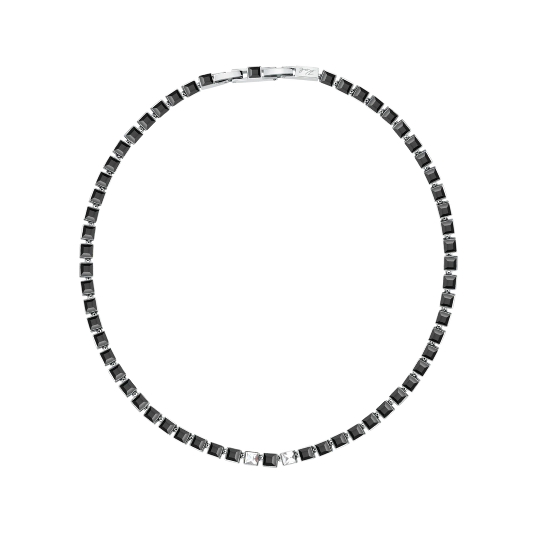 Дамско тенис колие Karl Lagerfeld Crystals с черни и бели кристали по цялата дължина – модел KLAYC05