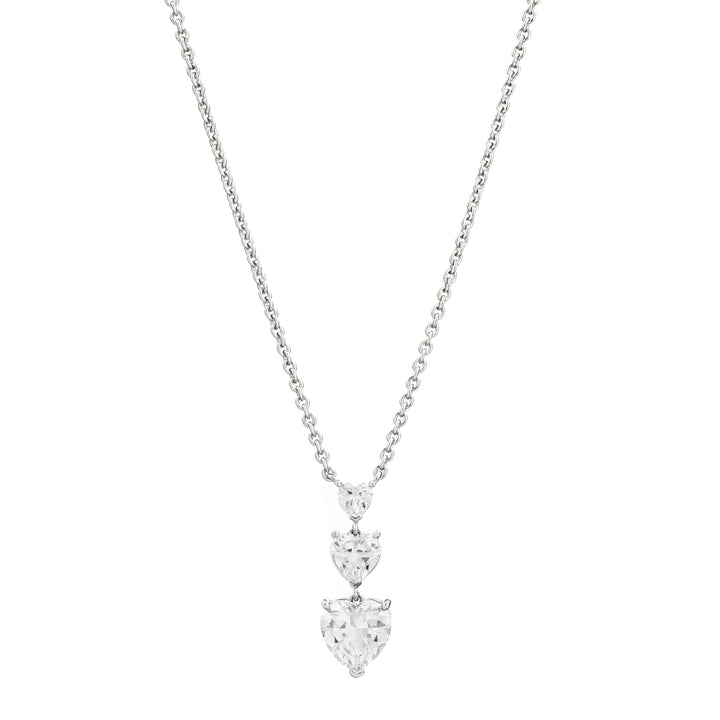 Колие от месинг с циркони във формата на сърце.