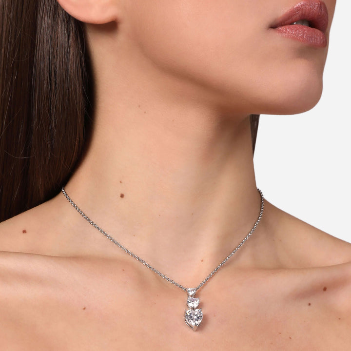 Колие от месинг с циркони във формата на сърце. Chiara Ferragni