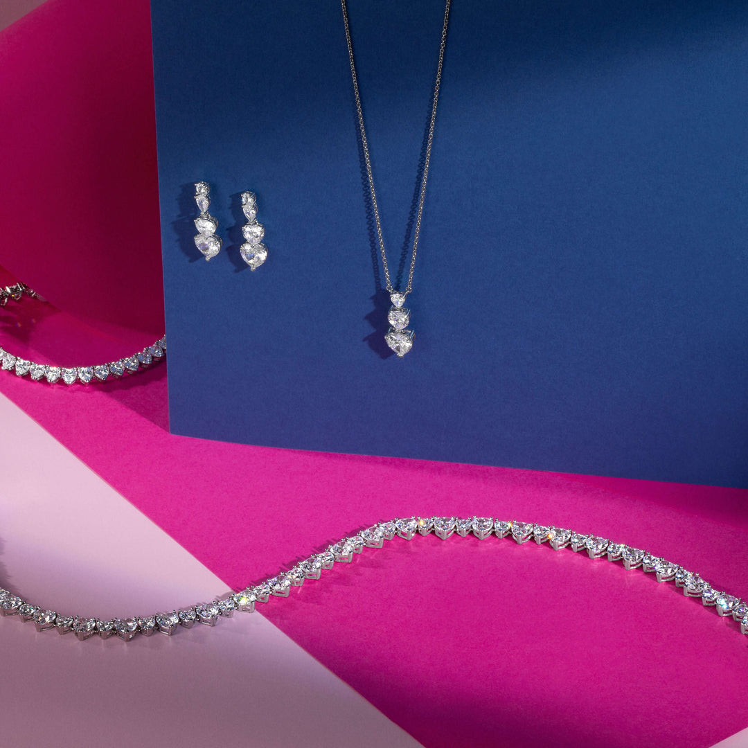 Колие от месинг с циркони във формата на сърце. Chiara Ferragni J19AUV09