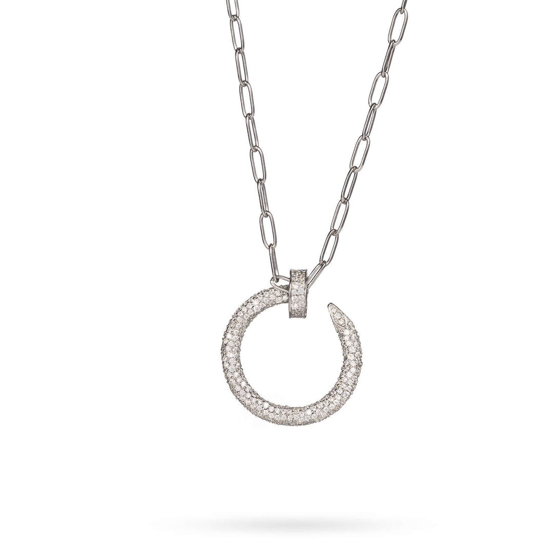 Елегантно дамско сребърно колие с фини инкрустирани циркони. Senso Silver