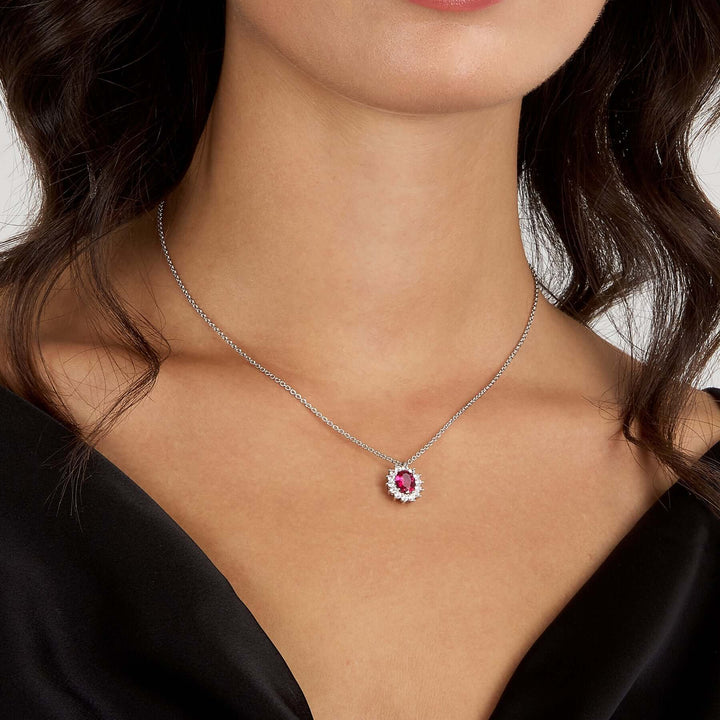 Дамско колие от сребро Morellato Tesori SAIW281 с родиево покритие и циркони.