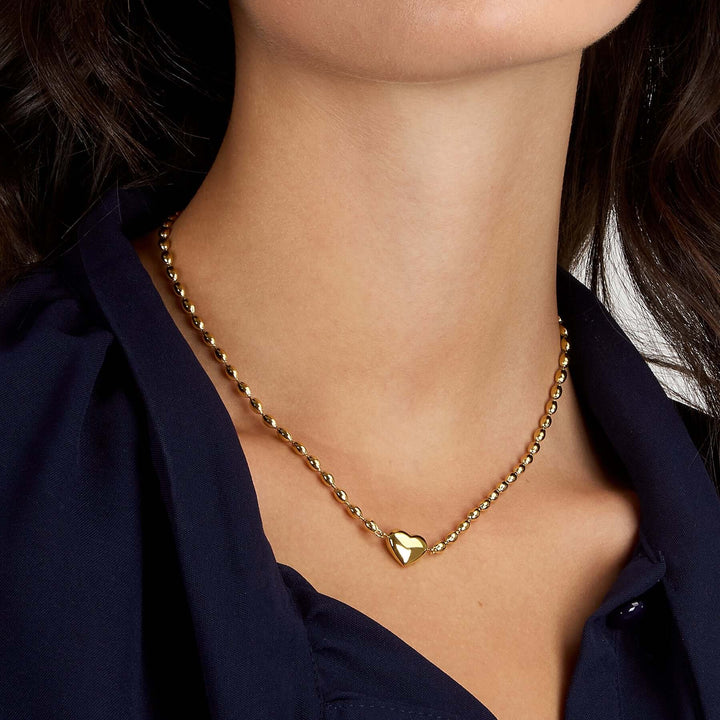 Дамско колие от стомана със златно PVD покритие. SAZC06. 