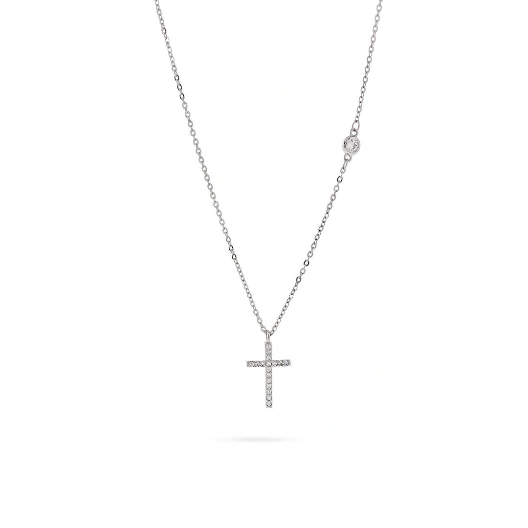 Дамско сребърно колие с висулка кръст. Senso Silver