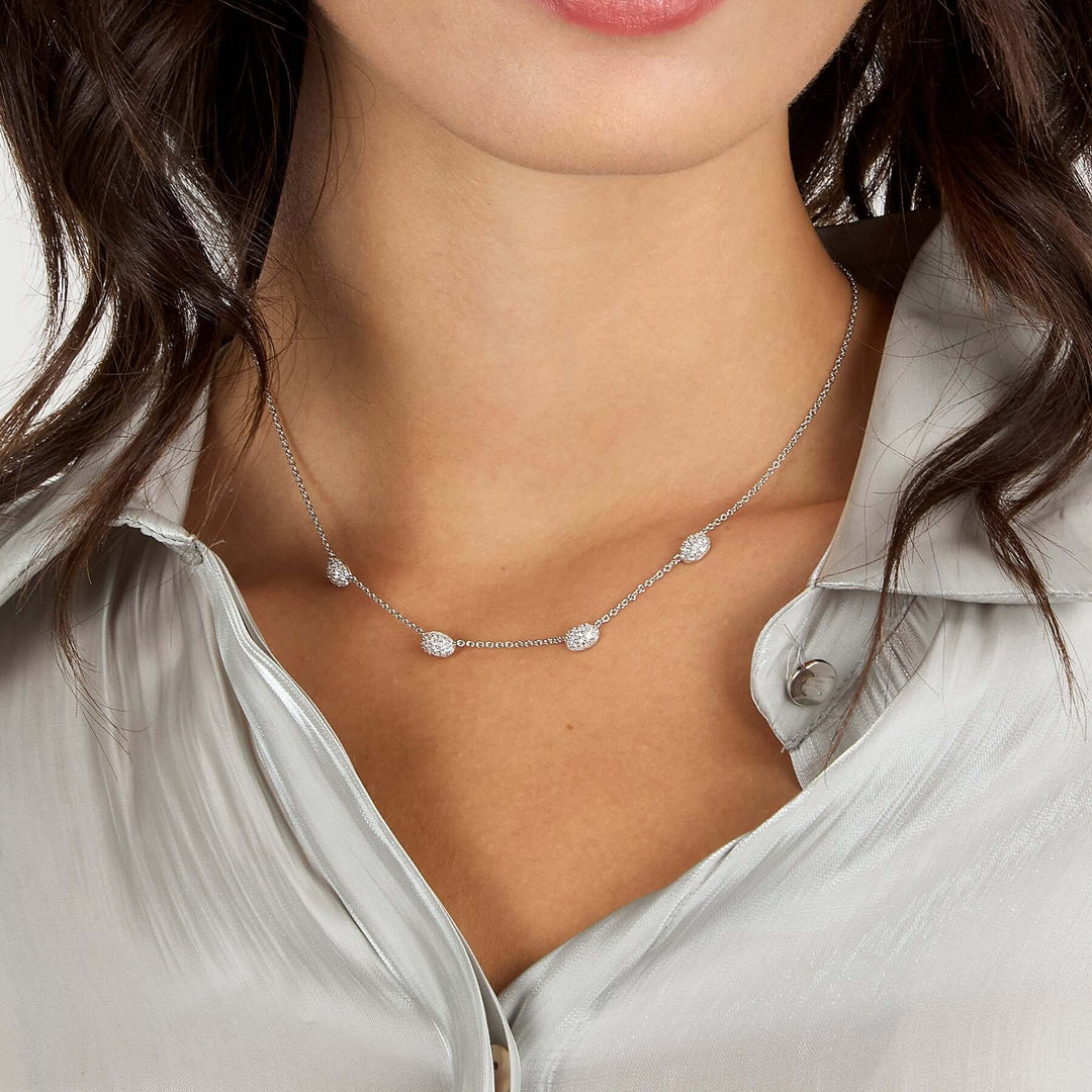 Дамско сребърно колие Morellato Pave - SAZB01