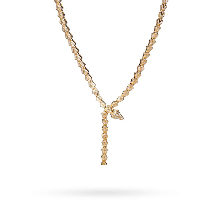 Дамско сребърно колие със златно покритие. Змийски дизайн.