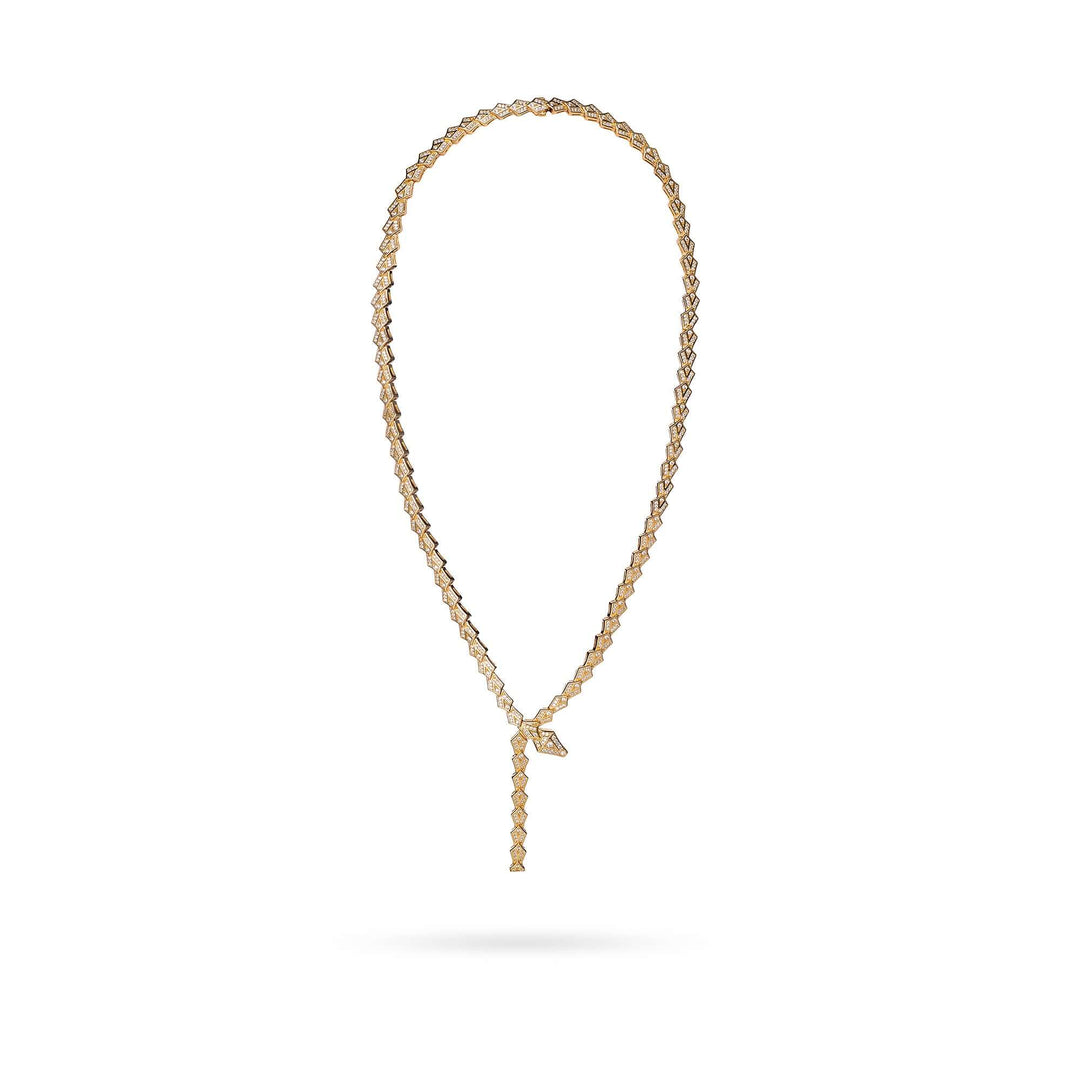 Дамско сребърно колие със златно покритие. Змийски дизайн. Senso Silver