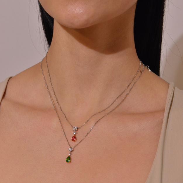 Дамско сребърно колие с родиево покритие. Salvatore plata Vibrant 136C0438