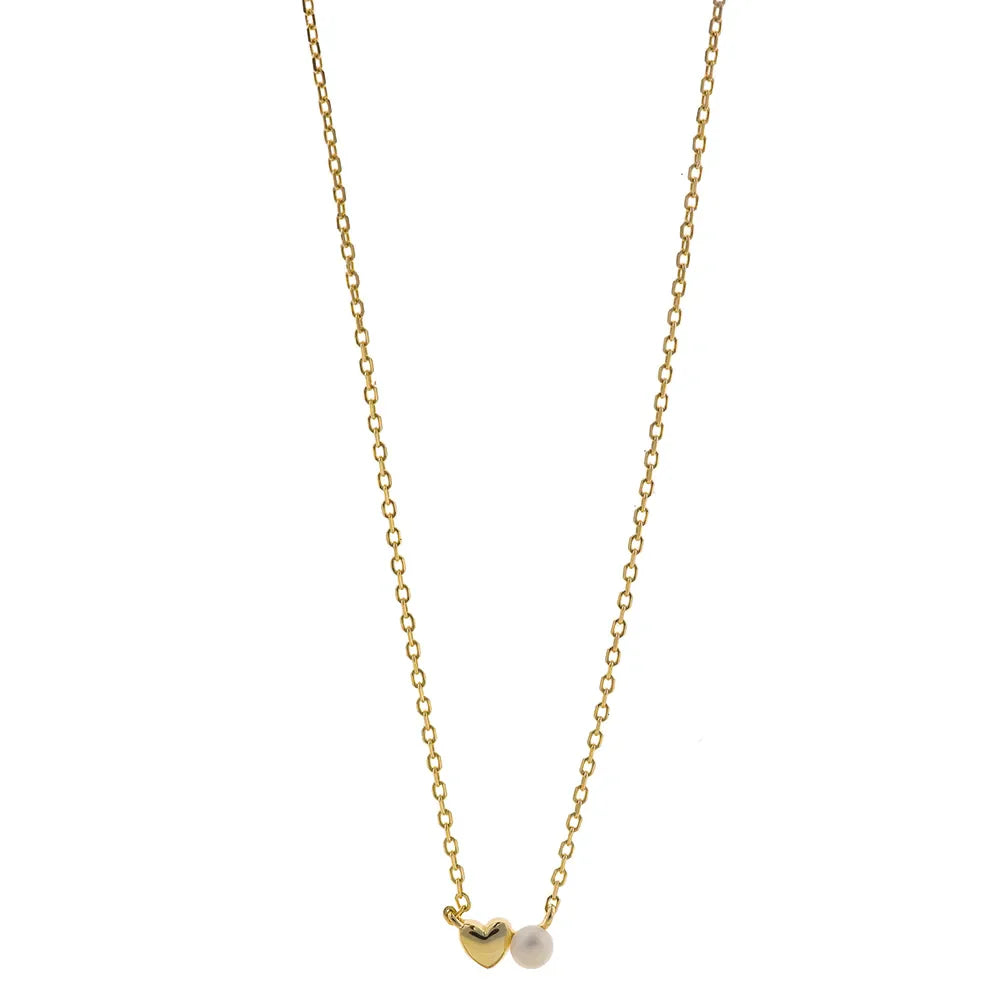 Дамско сребърно колие Salvatore Plata с позлатяване и перла на сребърна верижка.