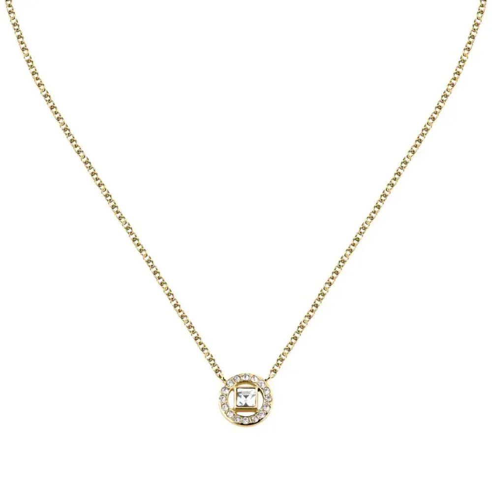 Дамско стоманено колие KARL LAGERFELD Illume със златно PVD покритие и бели кристали