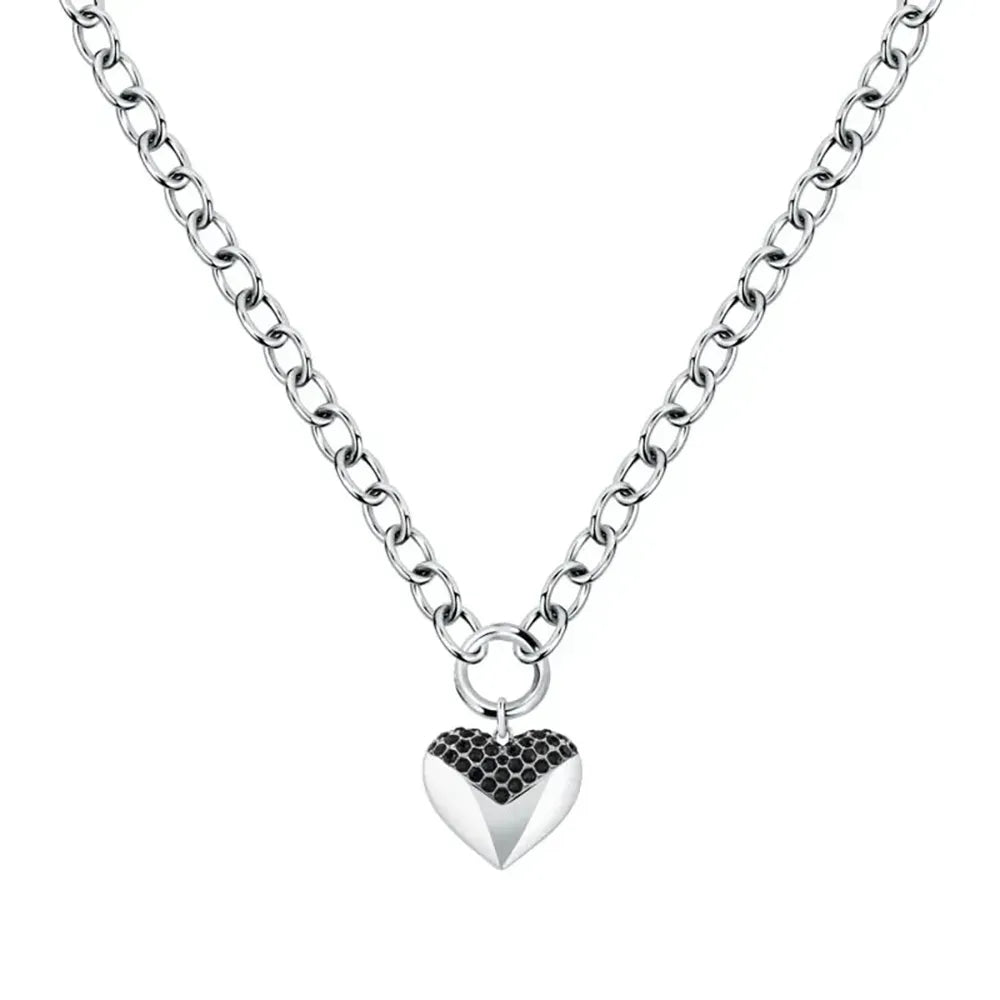 Дамско стоманено колие KARL LAGERFELD Pave Amour с черни кристали