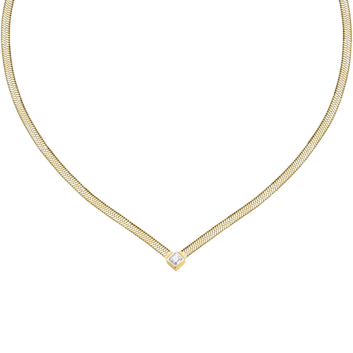 Стилно дамско колие Morellato Gioia SAVY29. Изработено от стомана със златно PVD покритие.