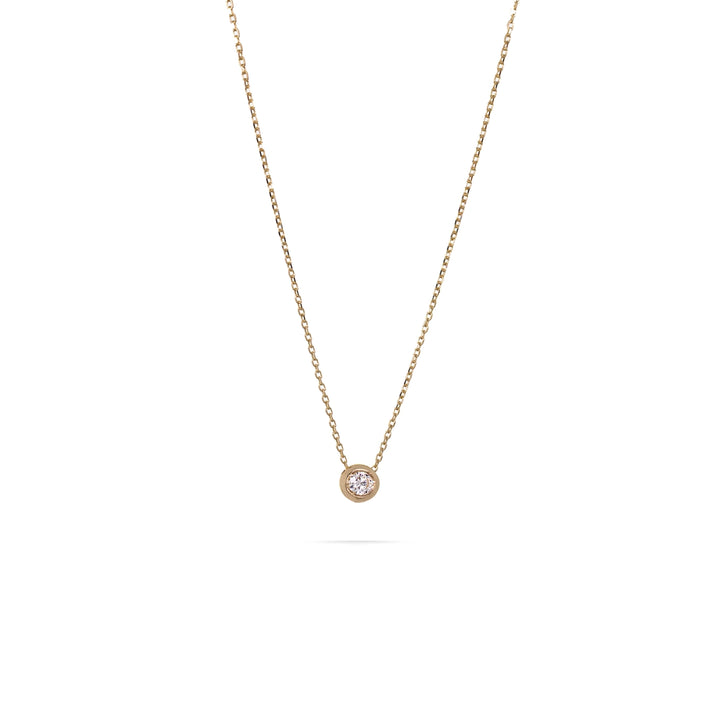 Дамско колие жълто злато с диамант.