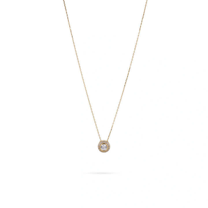 Дамско златно колие от 14К злато с инкрустирани циркони. DN3097