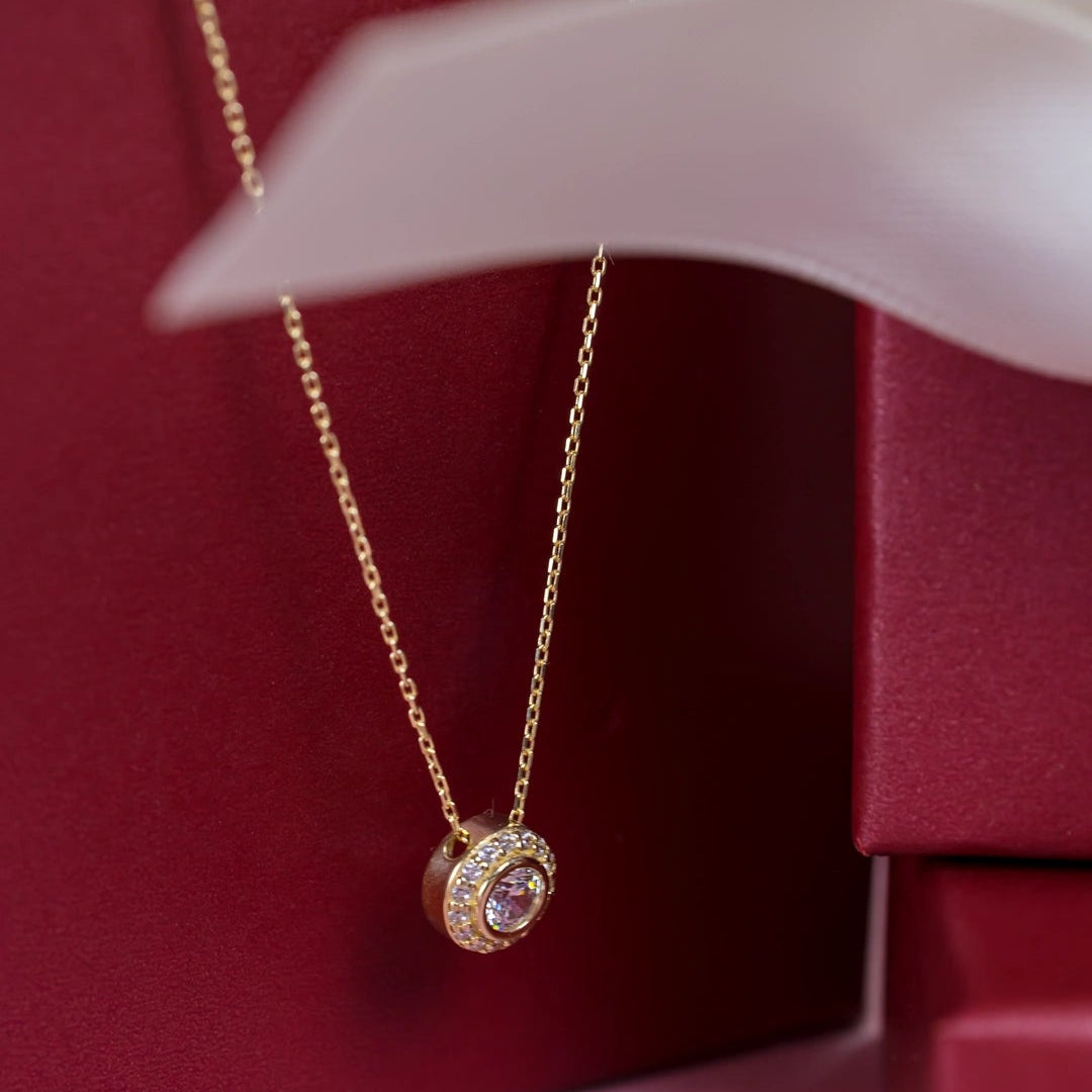 Дамско златно колие от 14К злато с инкрустирани циркони. DN3097 Senso Gold