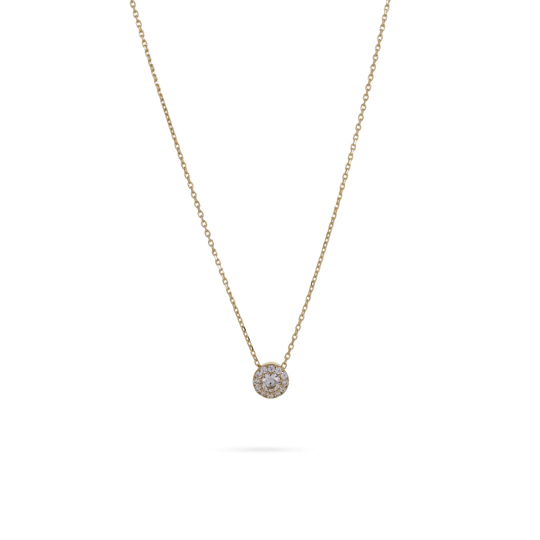 Дамско златно колие с нежни циркони . Senso Gold DN3098