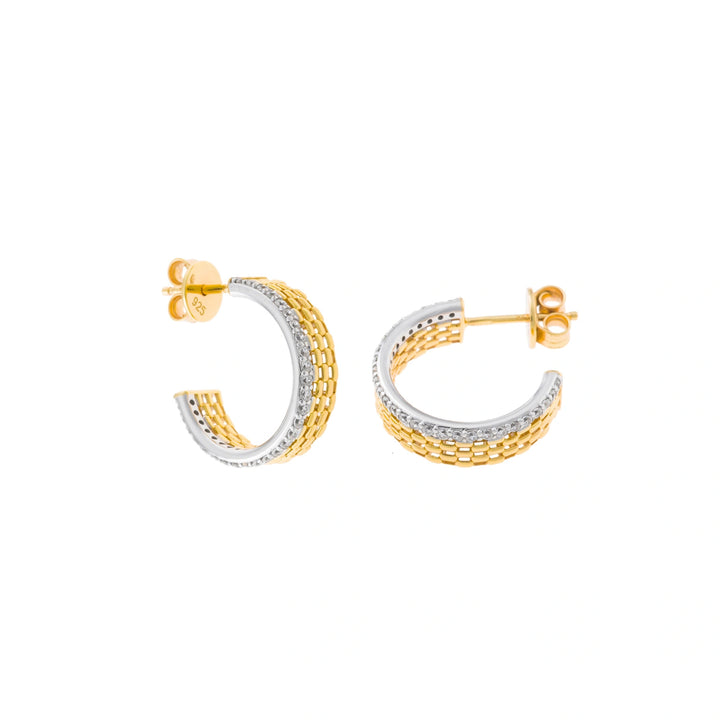 Two-tone silver hoops with a layered design Salvatore Plata