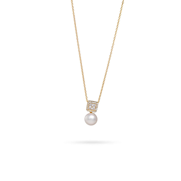 Нежно дамско колие с перла и циркони от Senso Silver