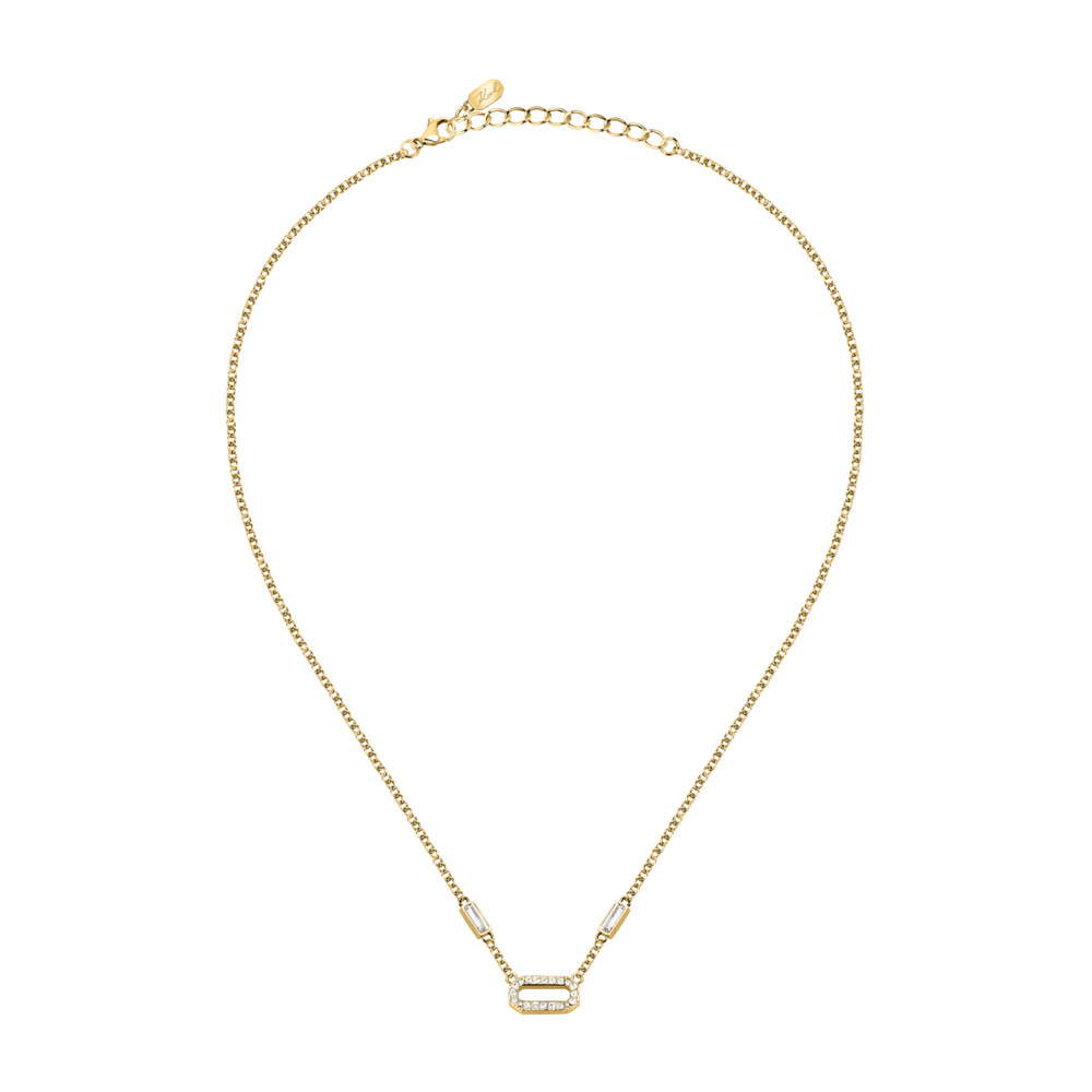Фино златисто колие Karl Lagerfeld Crystals с дължина 40+5 см и правоъгълни кристали – KLAYC10
