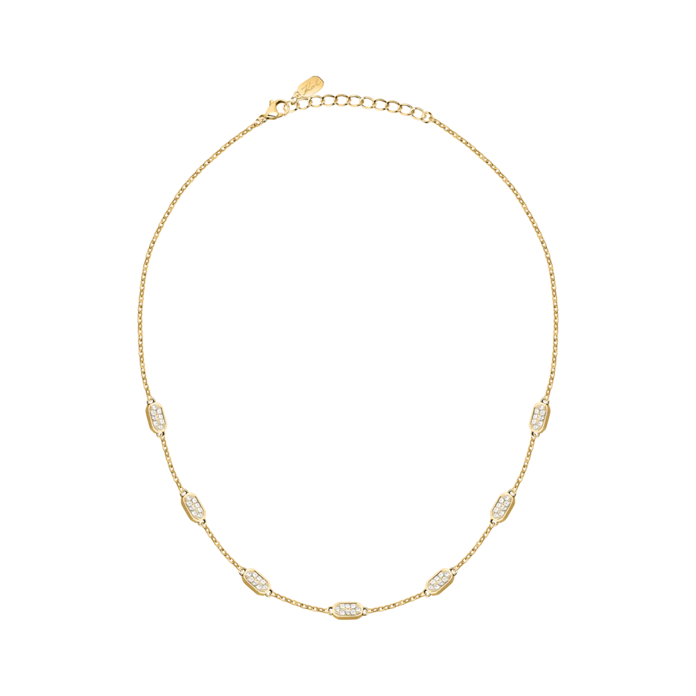 Фино златисто колие с кристали Karl Lagerfeld Crystals с дължина 40+5 см – KLAYC58