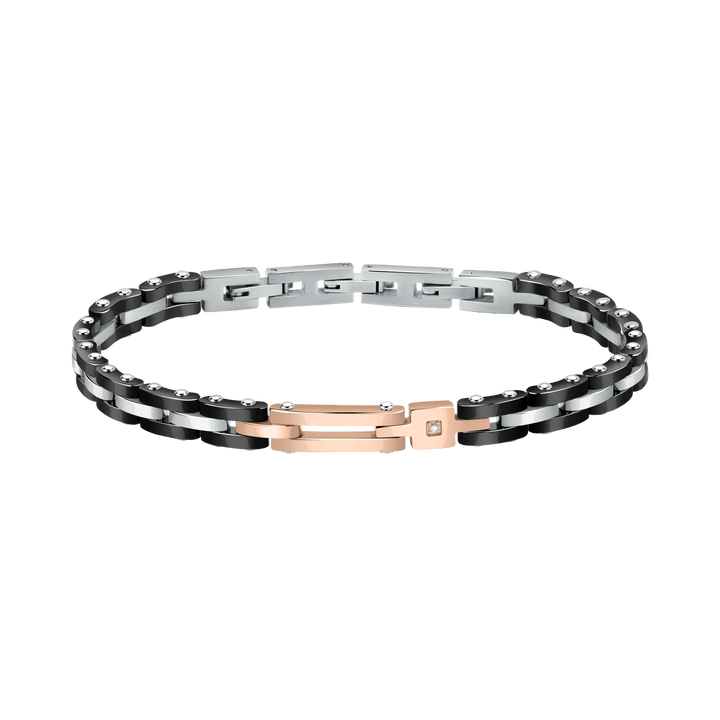 Гривна комбинира керамика с полирана стомана и инкрустиран диамант. Подходяща както за динамичното ежедневие, така и за стилни поводи. SAUK02