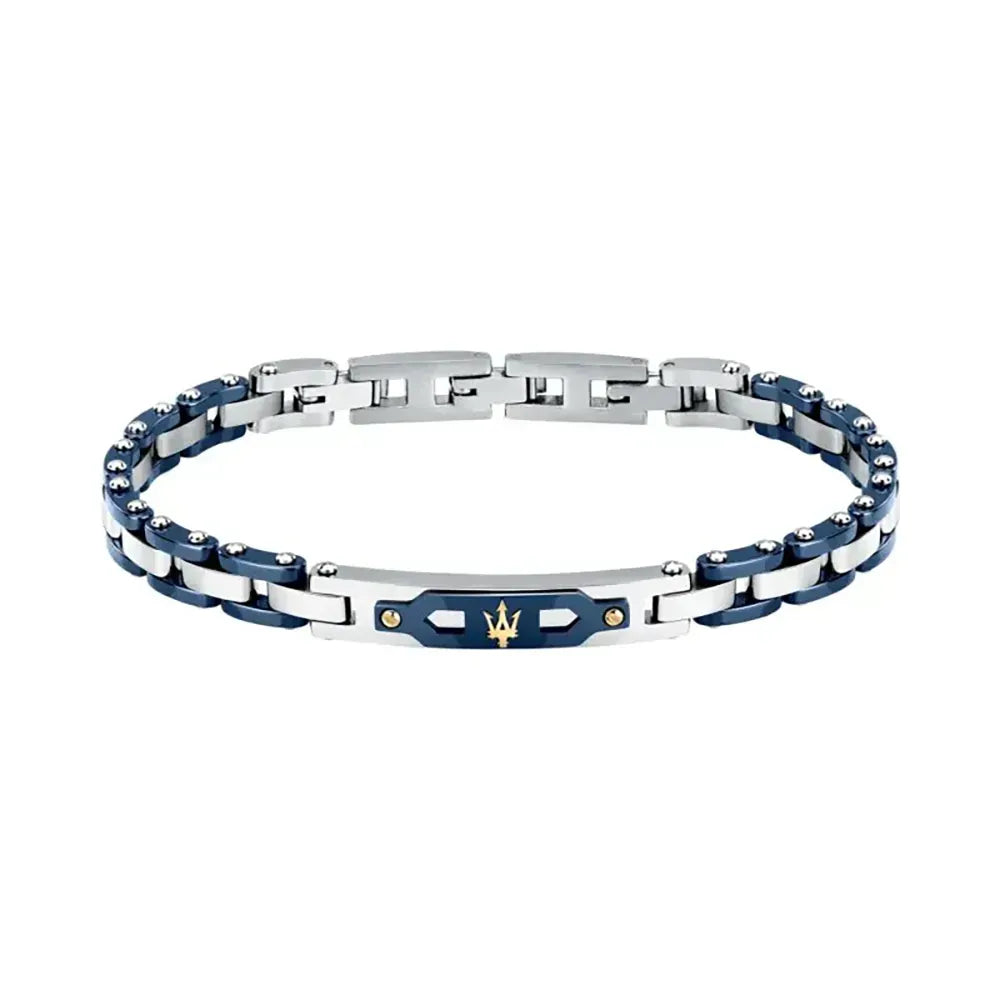 Мъжка стоманена гривна Maserati Ceramic Gold със златно PVD покритие, от стомана и керамика