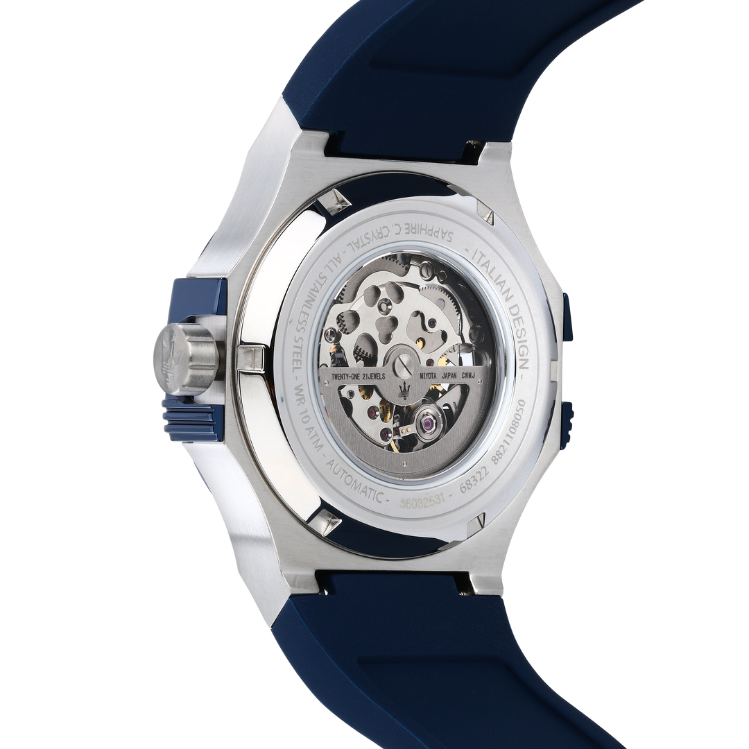 Мъжки автоматичен часовник Maserati с видим механизъм.