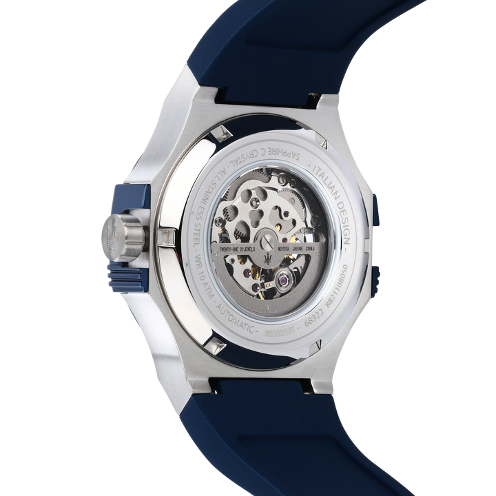 Мъжки автоматичен часовник Maserati с видим механизъм.