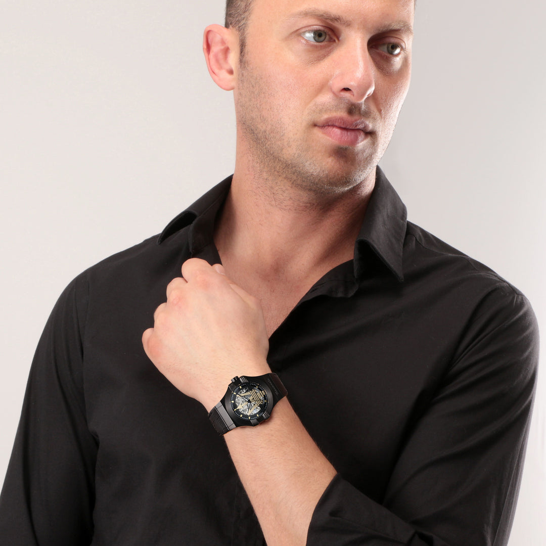 Елегантен мъжки часовник с автоматичен механизъм Maserati Potenza R8821108051