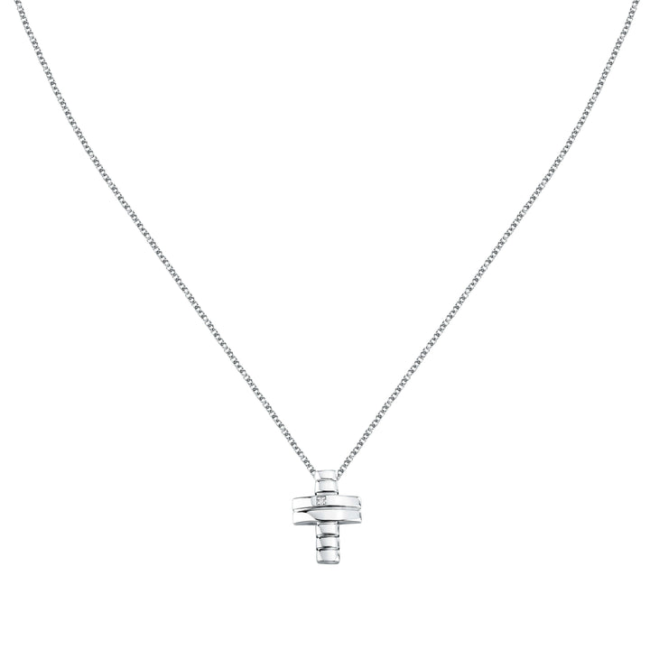 Мъжко колие с кръст, изработено от сребро 925 и инкрустиран диамант 0.005ct.Перфектно допълнение към ежедневния или официален стил. Morellato Diamonds SAYE01