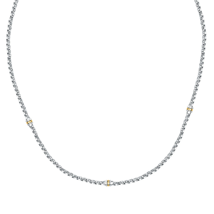 Стилно мъжко колие, изработено от стомана и златни елементи от злато 18К. Идеален подарък за него. Morellato SATM20