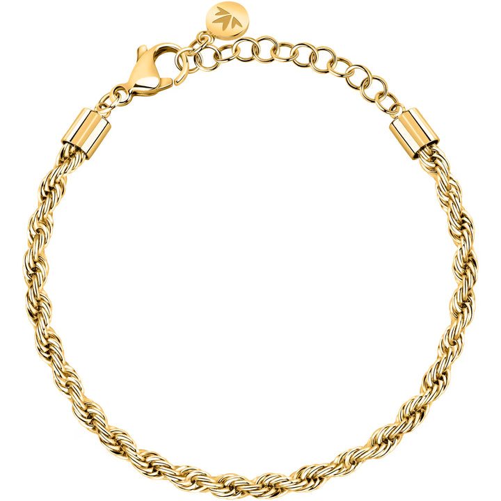 стомана със златно PVD, дамска гривна с усукана верижка и удължител, Morellato, на бял фон