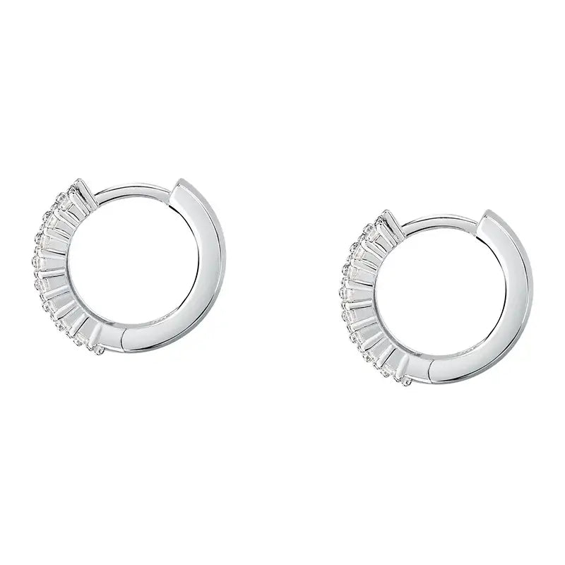 Халки от сребро 925 с клик закопчаване, страничен отворен изглед.