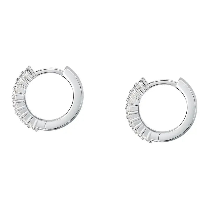 Халки от сребро 925 с клик закопчаване, страничен отворен изглед.